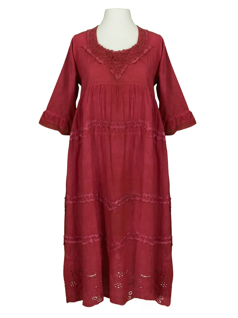Baumwollkleid Lochstickerei in  rot von Manga (Bild 1)