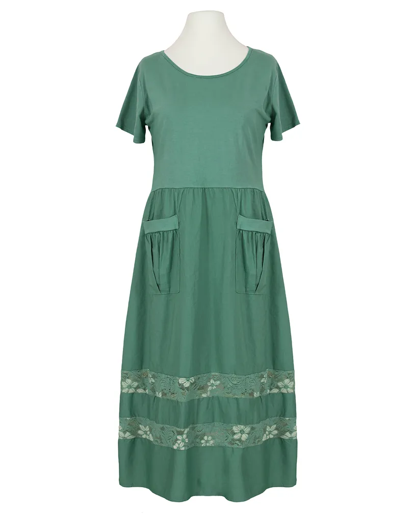 Baumwollkleid mit Spitze in  petrol von Made in Italy (Bild 1)