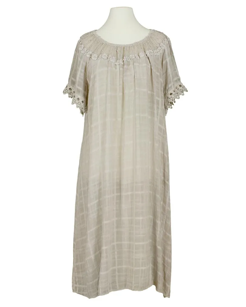 Baumwollkleid mit Spitze in  taupe von Spaziodonna (Bild 1)