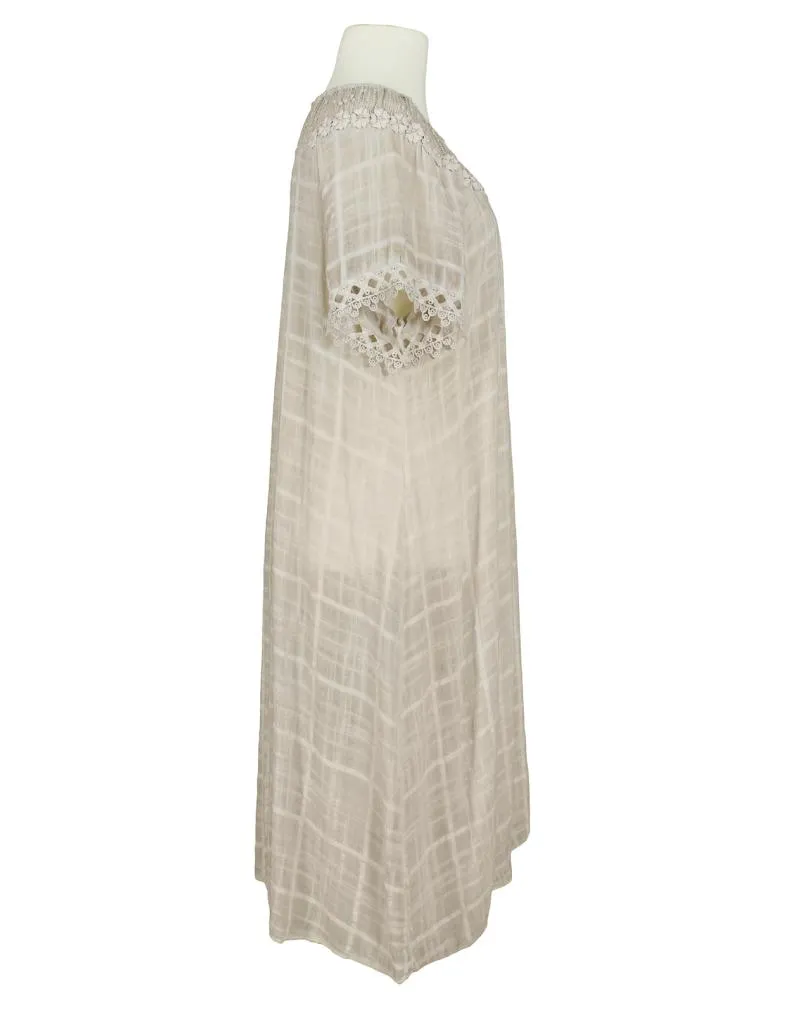Baumwollkleid mit Spitze in  taupe von Spaziodonna (Bild 2)