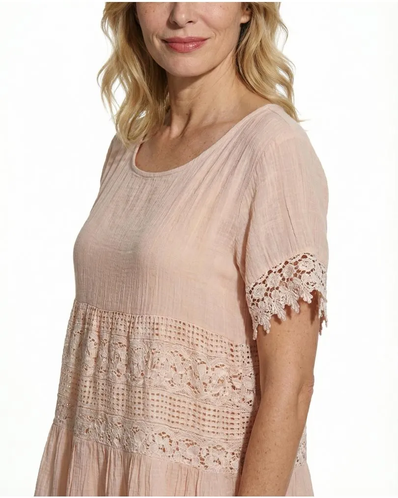 Baumwollkleid Spitze in  rosa von Diana (Bild 3)