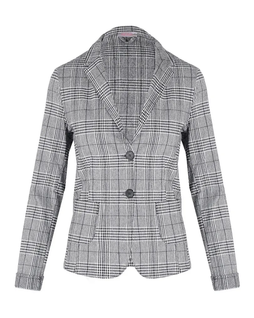 Blazer Karomuster in schwarz von fashion made in italy