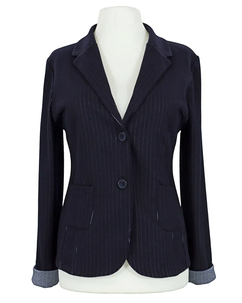 Blazer Nadelstreifen in blau von Made in Italy