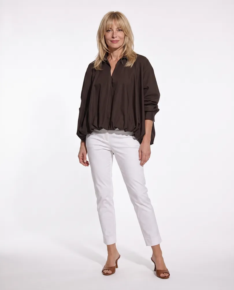 Bluse Ballonschnitt in  braun von Made in Italy (Bild 3)
