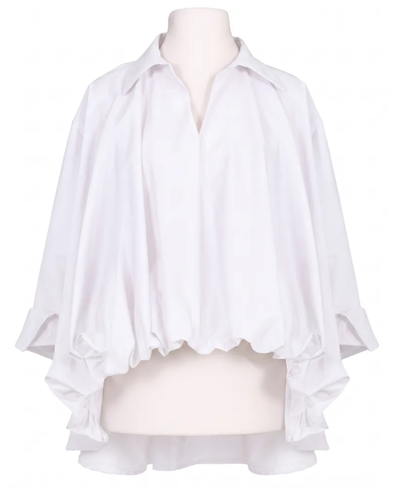 Bluse Ballonschnitt in wei� von Made in Italy