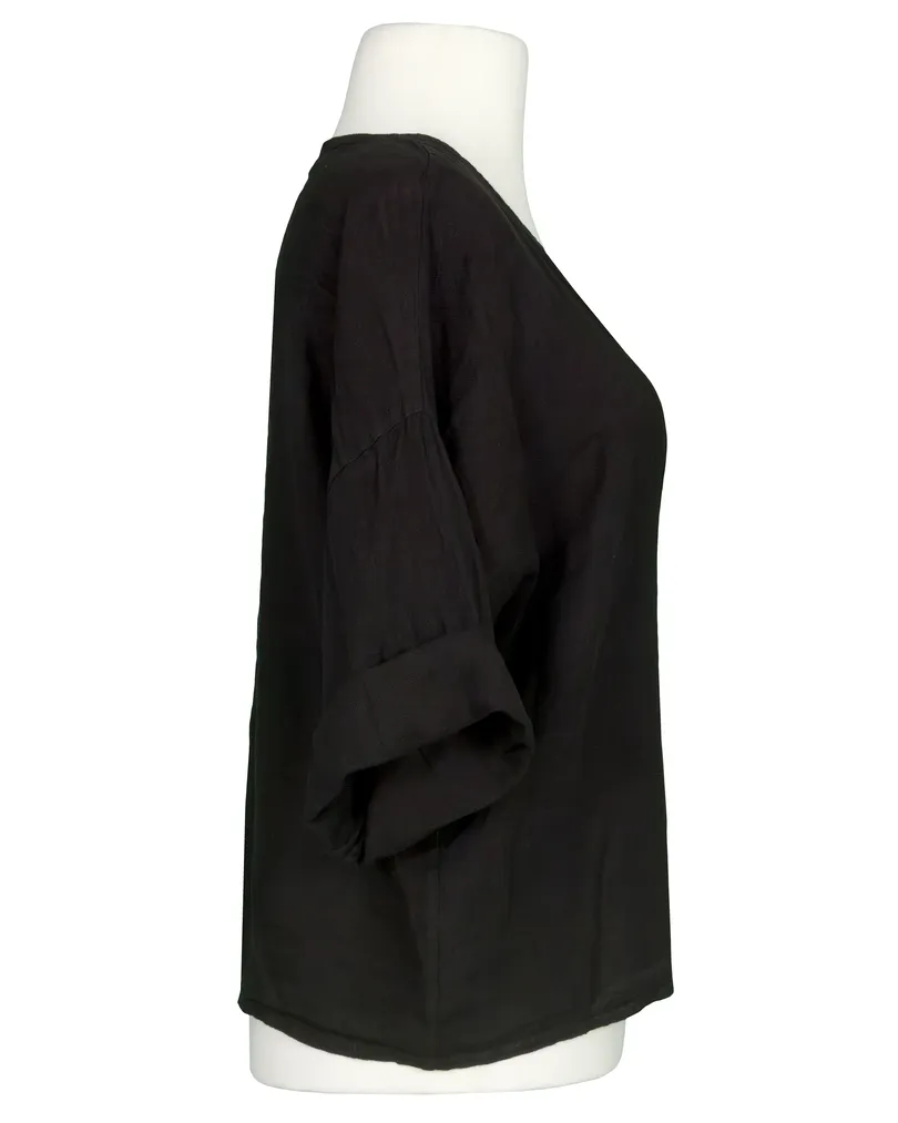 Bluse Leinen in  schwarz von Made in Italy (Bild 2)