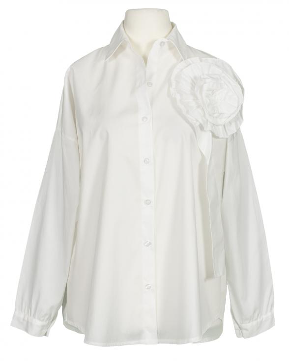 Bluse mit Blte in  weiss von Made in Italy (Bild 1)