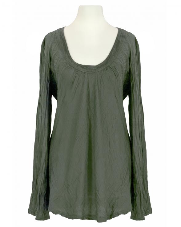 Bluse mit Seide in khaki von Made in Italy