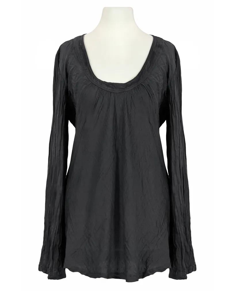 Bluse mit Seide in schwarz von Made in Italy