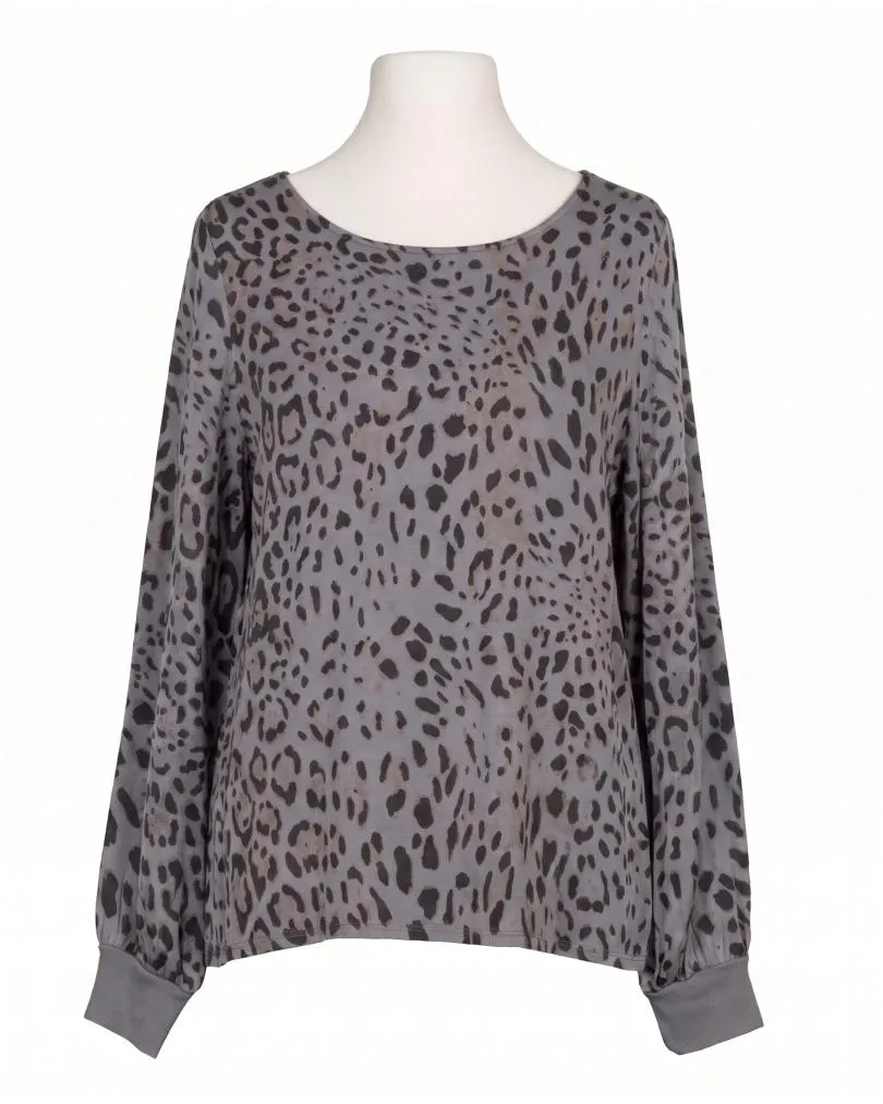 Bluse mit Seide und Leoprint in  grau von Style Touch (Bild 1)