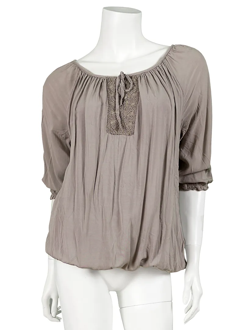 Bluse mit Spitze in  braun von fashion made in italy (Bild 1)