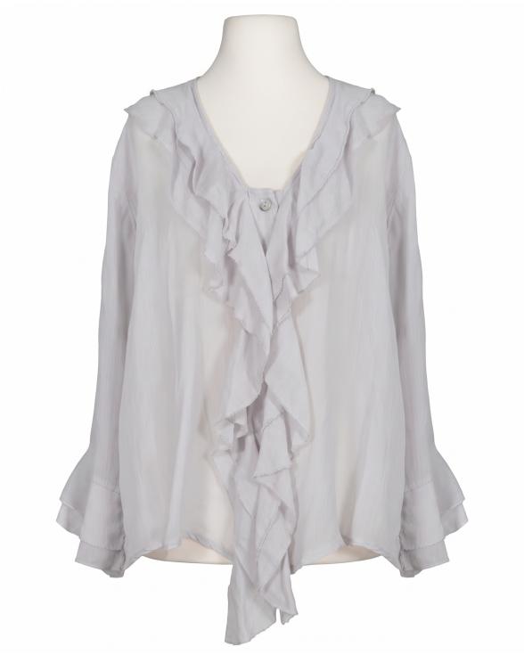 Bluse mit Volant in hellgrau von Selected Touch