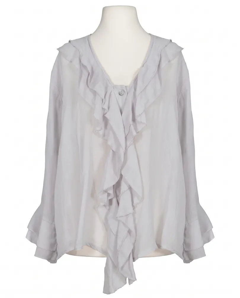 Bluse mit Volant in hellgrau von Selected Touch