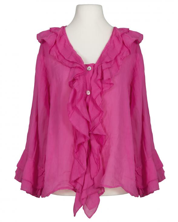 Bluse mit Volant in pink von Selected Touch
