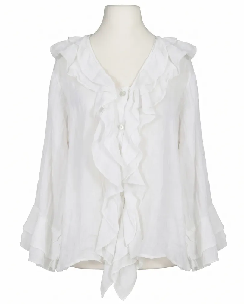 Bluse mit Volant in wei� von Selected Touch