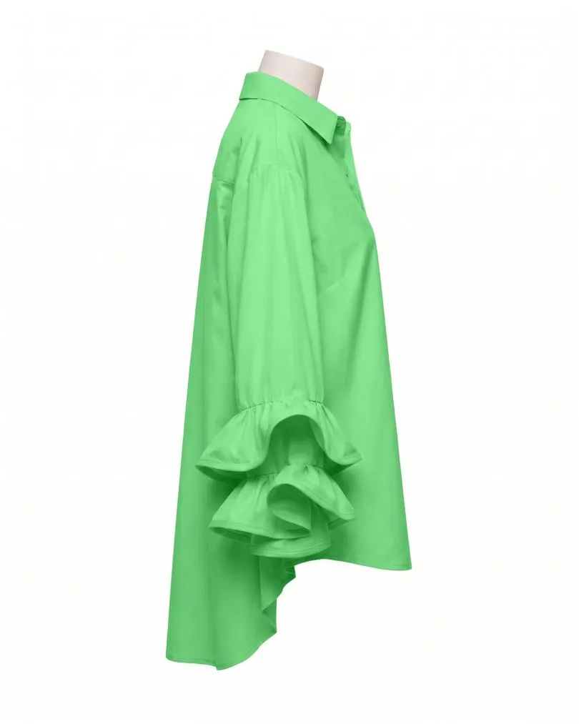 Bluse mit Volant�rmel in  gr�n von Made in Italy (Bild 2)