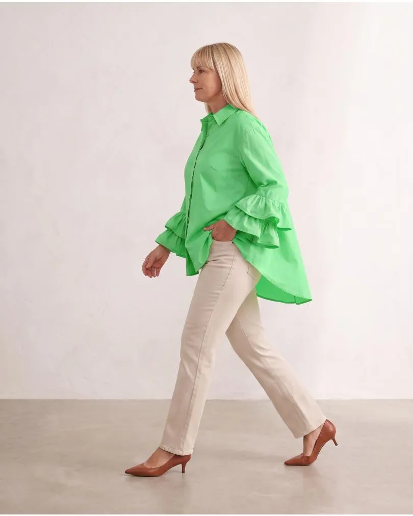 Bluse mit Volant�rmel in  gr�n von Made in Italy (Bild 5)