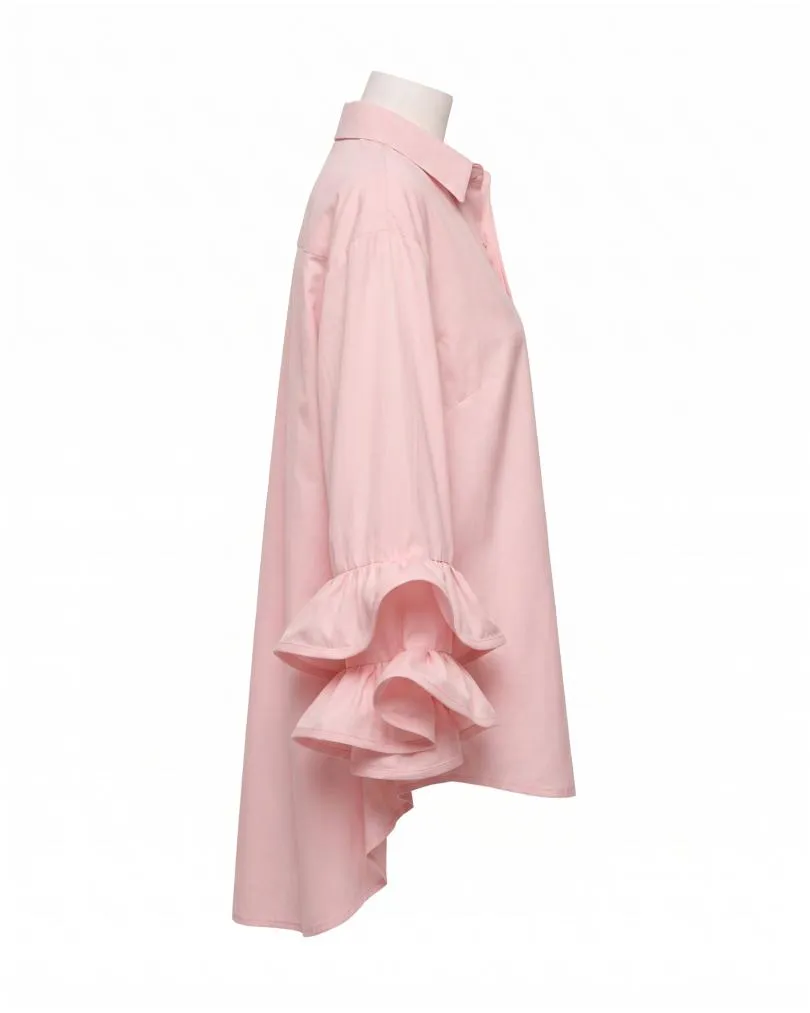 Bluse mit Volant�rmel in  rosa von Made in Italy (Bild 2)