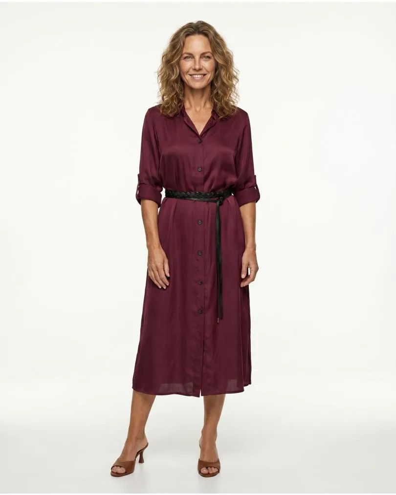 Blusenkleid Satin in  bordeaux von Moda Italia (Bild 4)