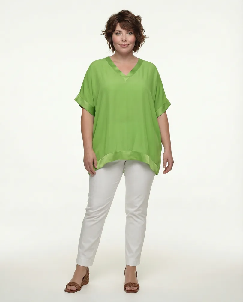 Blusenshirt aus Georgette in  gr�n von Made in Italy (Bild 3)