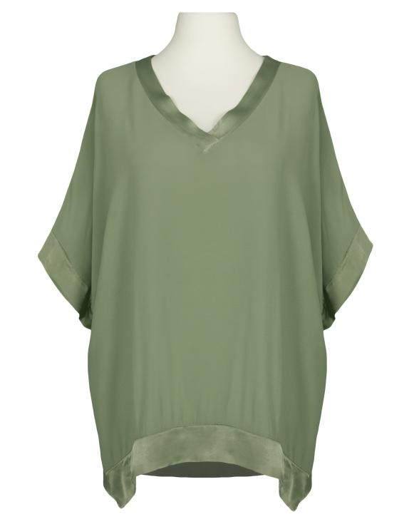 Blusenshirt aus Georgette in khaki von Made in Italy