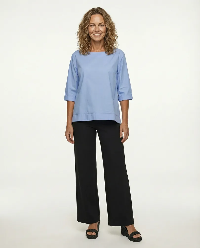 Blusenshirt Baumwolle in  hellblau von New Collection (Bild 3)