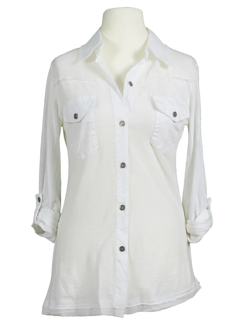 Bluse Baumwolle in  wei� von Shulamite made in Italy (Bild 1)