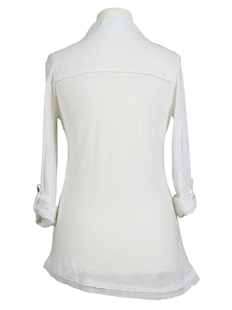 Bluse Baumwolle in  wei� von Shulamite made in Italy (Bild 2)