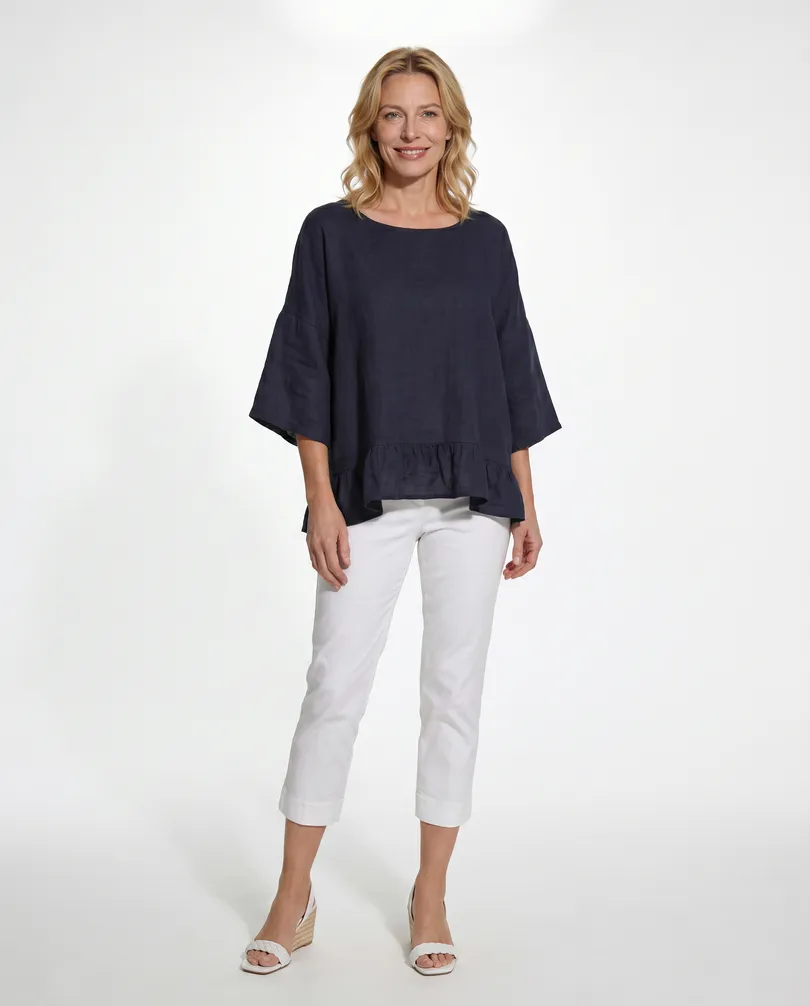 Blusenshirt Leinen in  blau von Puro Lino (Bild 3)