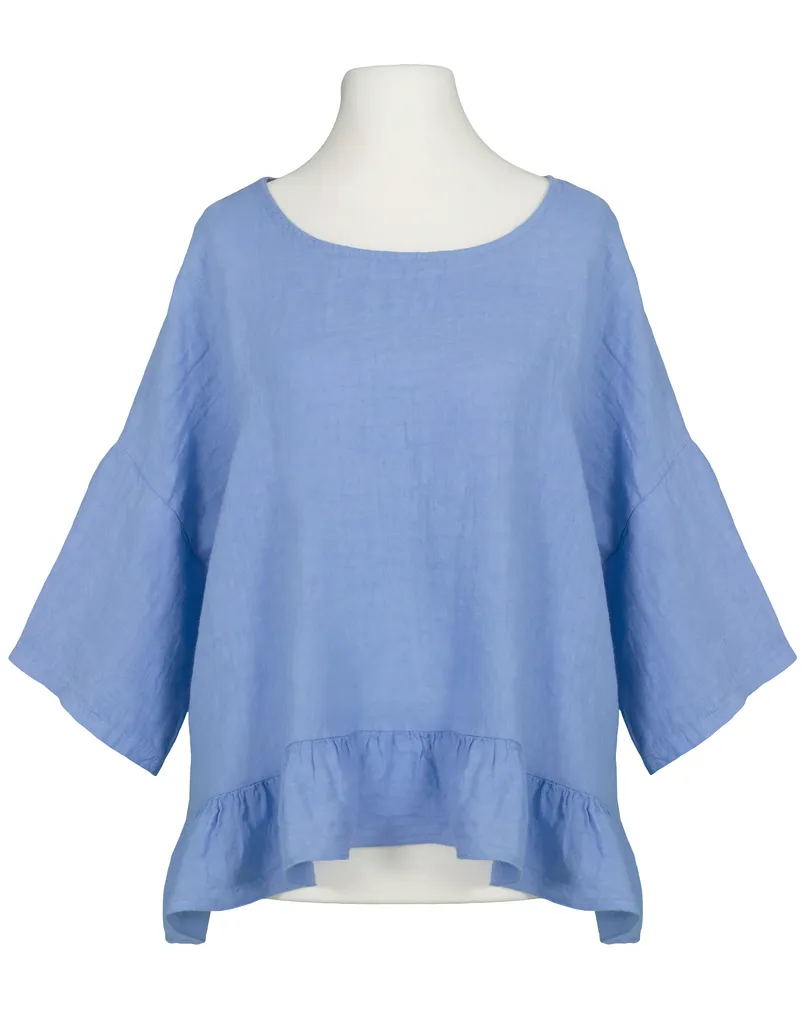 Blusenshirt Leinen in hellblau von Puro Lino
