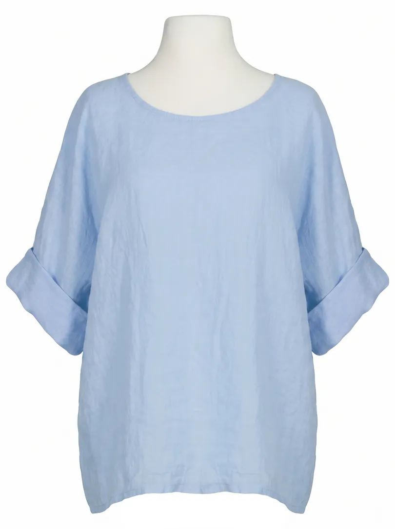 Blusenshirt Leinen in hellblau von Puro Lino