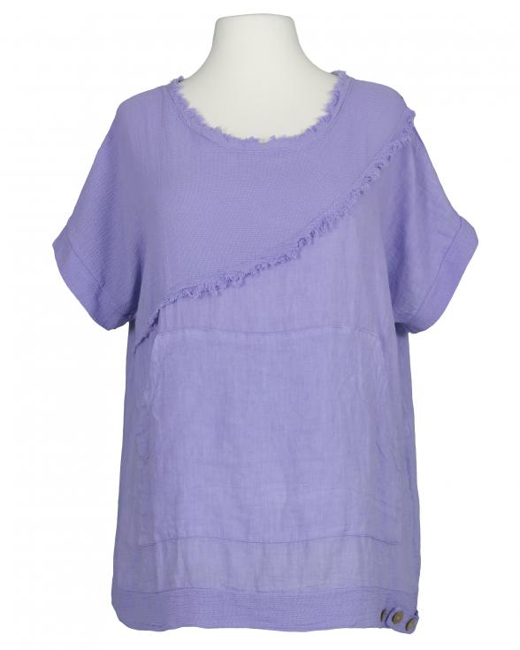 Blusenshirt Leinen in lila von Made in Italy