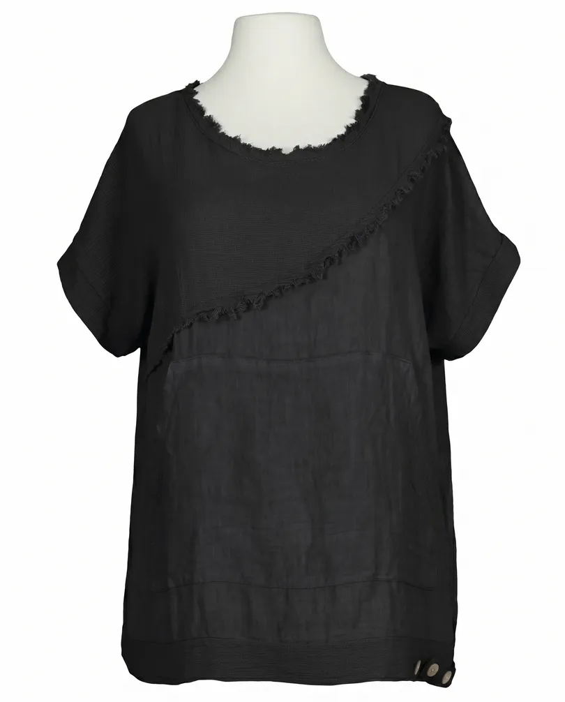 Blusenshirt Leinen in  schwarz von Made in Italy (Bild 1)