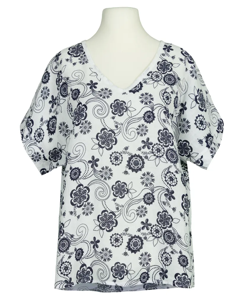 Blusenshirt Leinen in  wei� von Puro Lino (Bild 1)