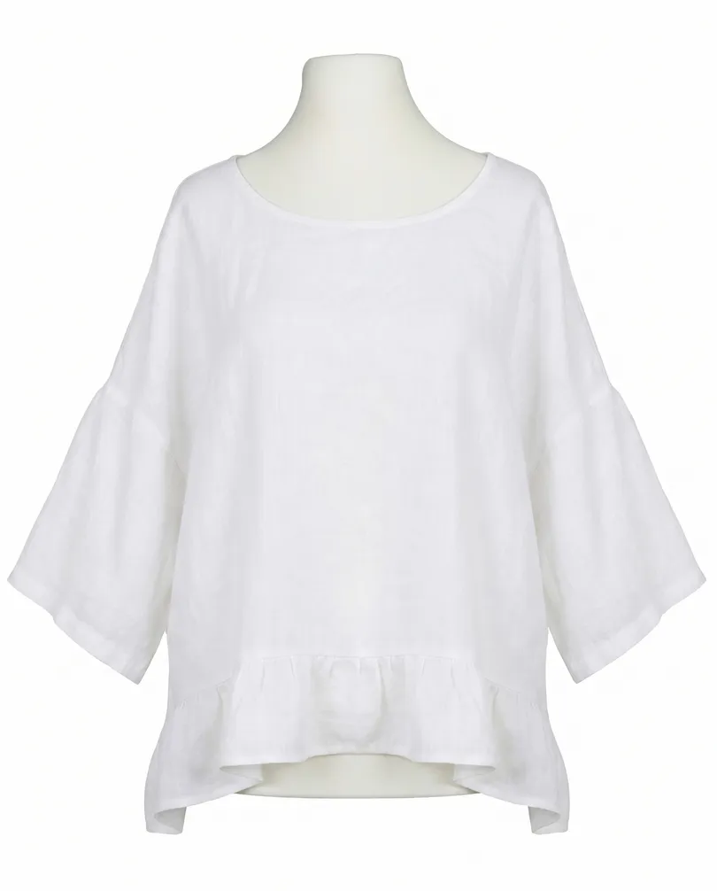 Blusenshirt Leinen in wei� von Puro Lino