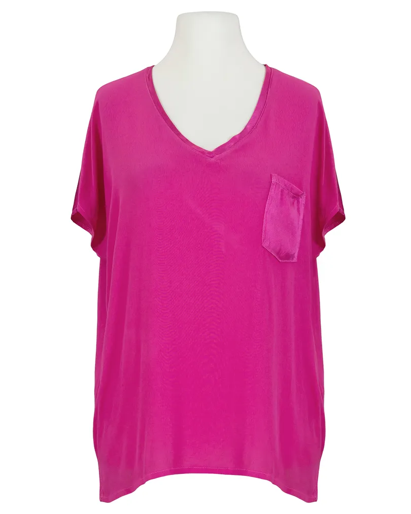 Blusenshirt mit Satin in  pink von Selected Touch (Bild 1)