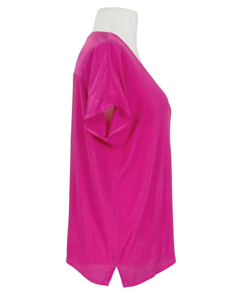 Blusenshirt mit Satin in  pink von Selected Touch (Bild 2)