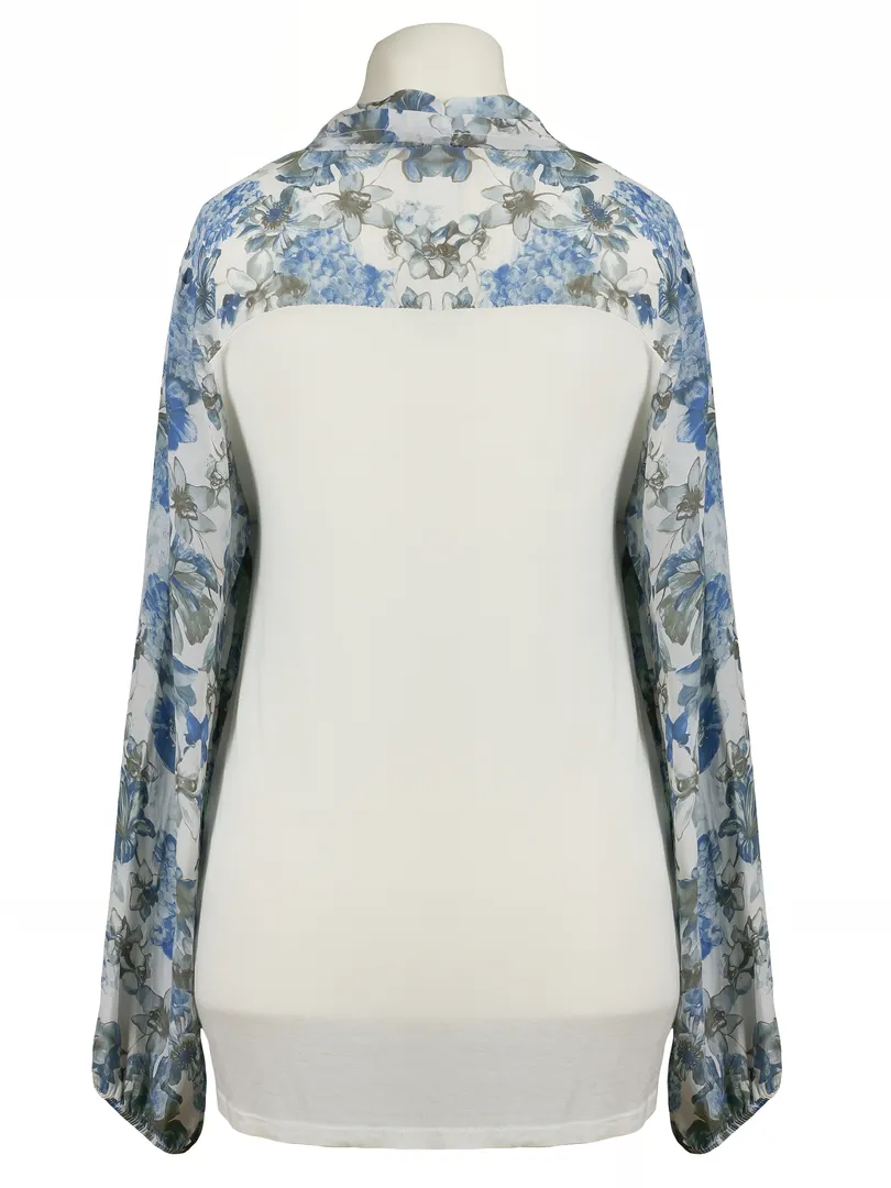 Blusenshirt mit Seide in  blau von Made in Italy (Bild 2)