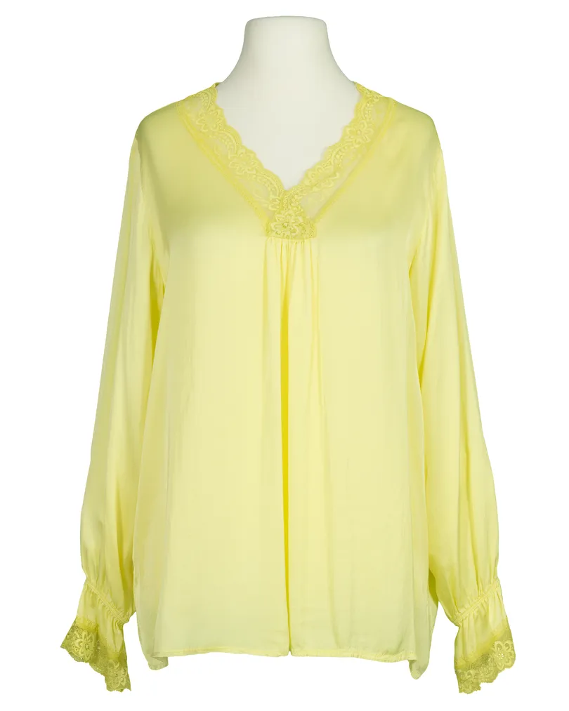 Blusenshirt mit Spitze in  gelb von Made in Italy (Bild 1)