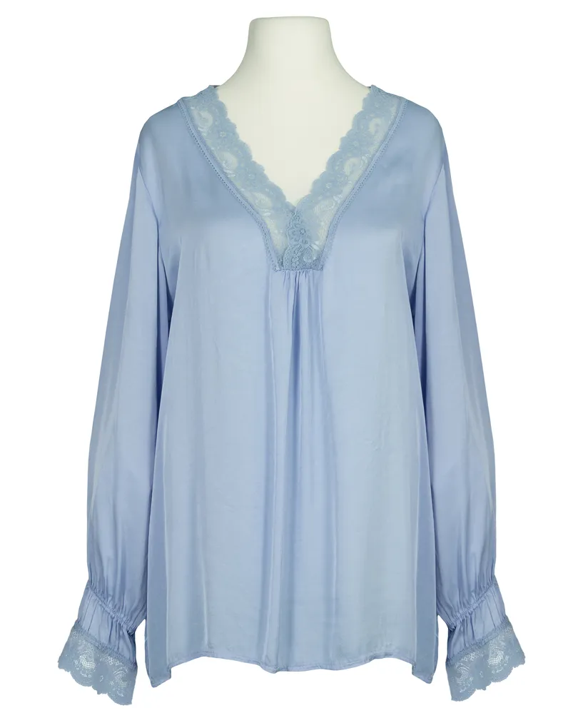 Blusenshirt mit Spitze in  hellblau von Made in Italy (Bild 1)