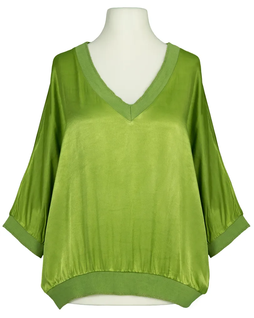 Blusenshirt Satin in gr�n von Made in Italy