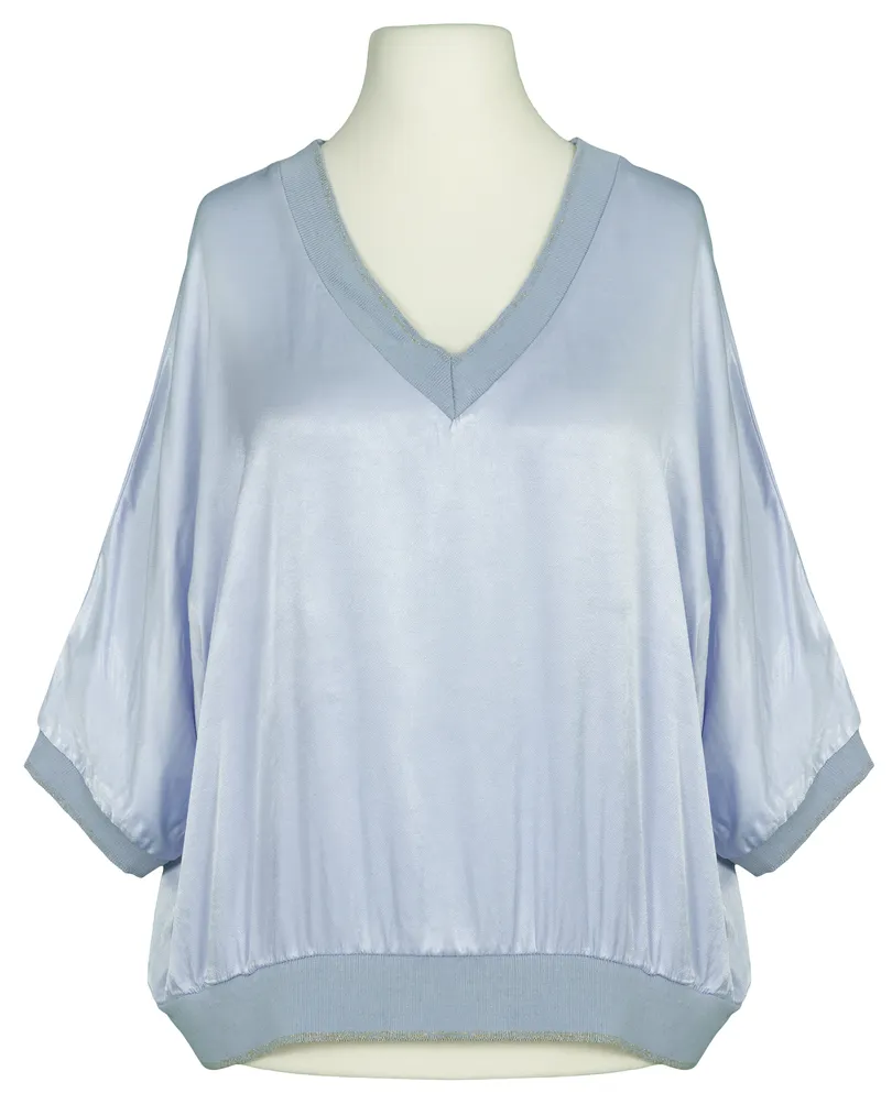 Blusenshirt Satin in  hellblau von Made in Italy (Bild 1)