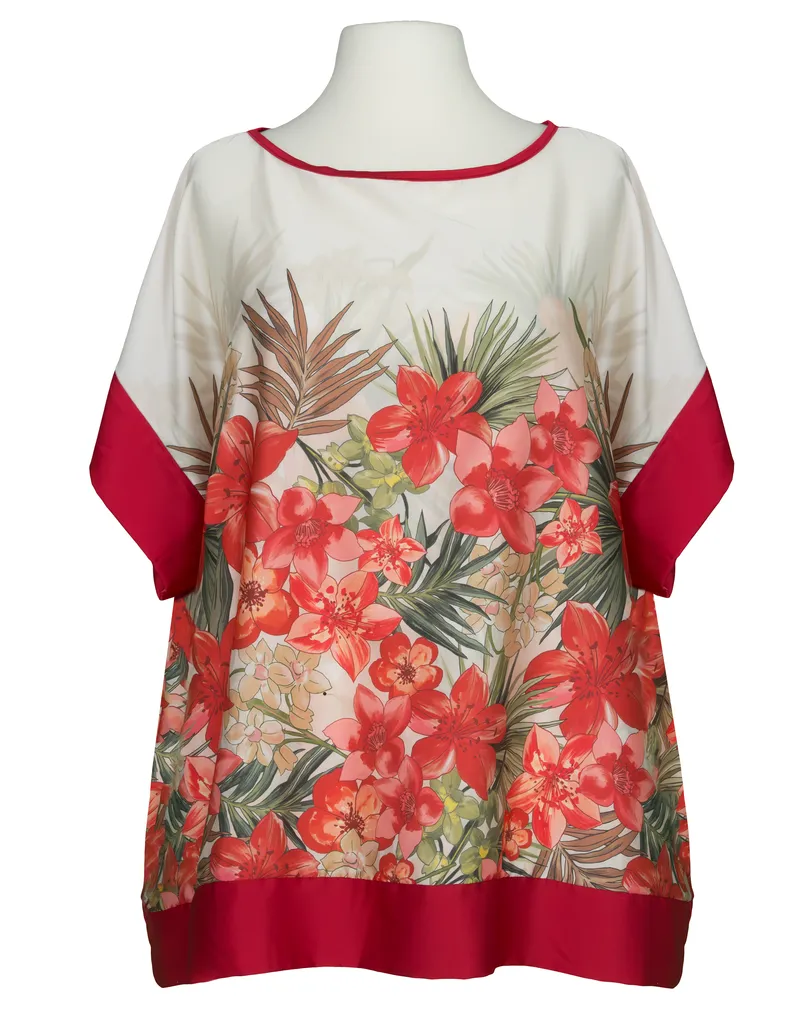 Blusenshirt Satin in  rot von Made in Italy (Bild 1)