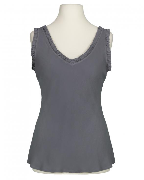 Blusentop mit Rschen in grau von Made in Italy