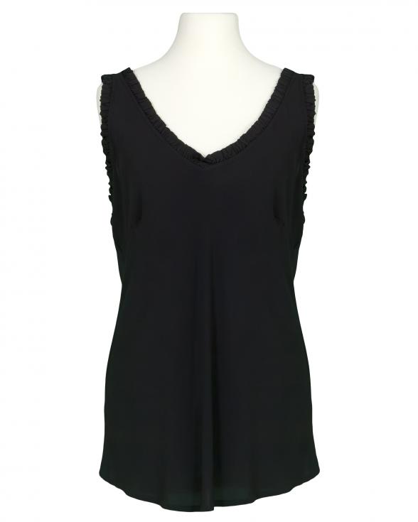 Blusentop mit R�schen in schwarz von Made in Italy