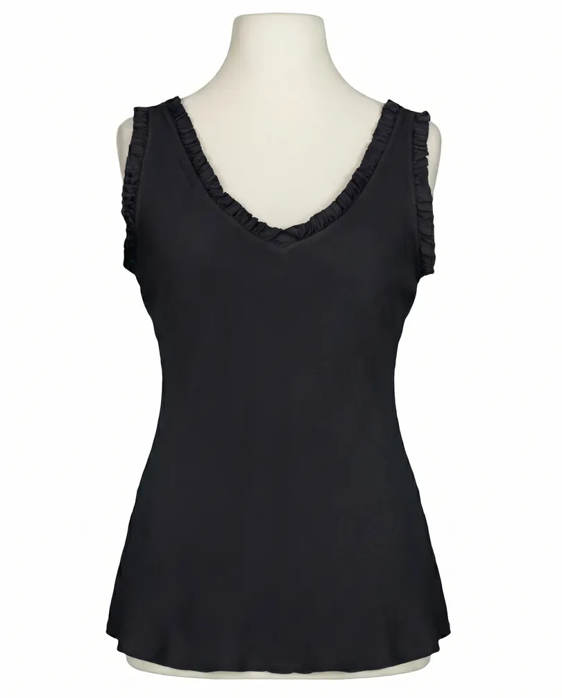 Blusentop mit R�schen in  schwarz von Made in Italy (Bild 1)