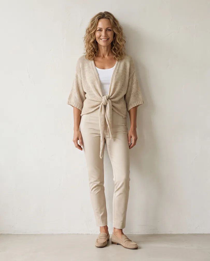 Bolero B�ndchengarn in  beige von Italia Moda (Bild 5)
