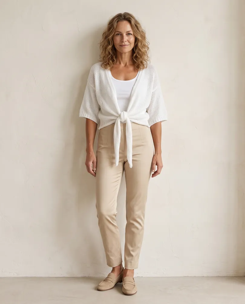 Bolero B�ndchengarn in  ecru von Italia Moda (Bild 5)