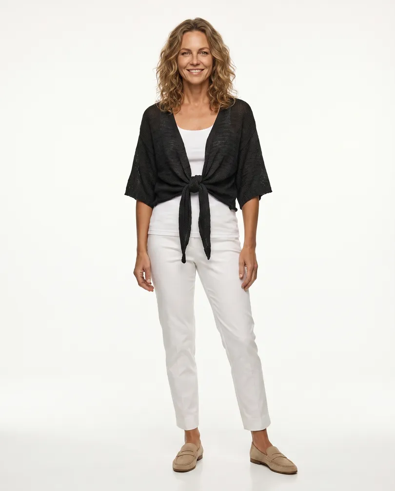 Bolero B�ndchengarn in  schwarz von Italia Moda (Bild 3)