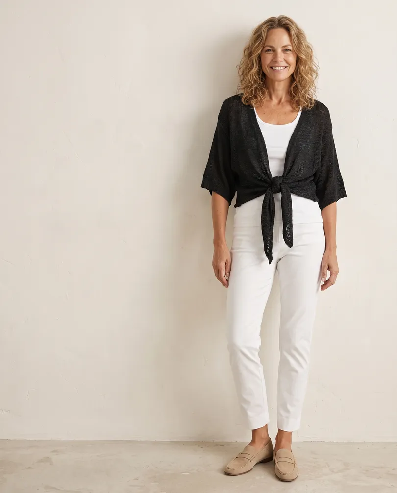 Bolero B�ndchengarn in  schwarz von Italia Moda (Bild 5)